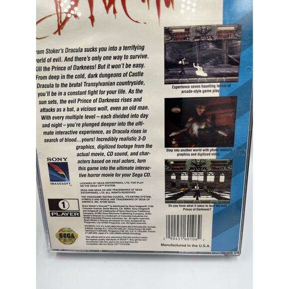 Bram Stoker's Dracula (Sega CD, 1993) W/ Case, Manual. CIB - Picture 6 of 10